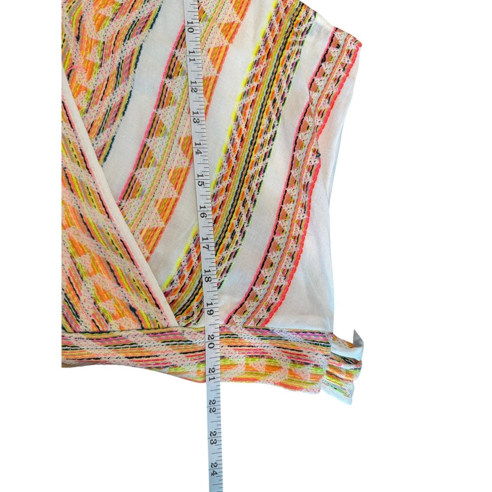 Anthropologie Dolan White Embroidered Wrap Tie Sleeveless Blouse Women's L- NWT - Picture 7 of 8